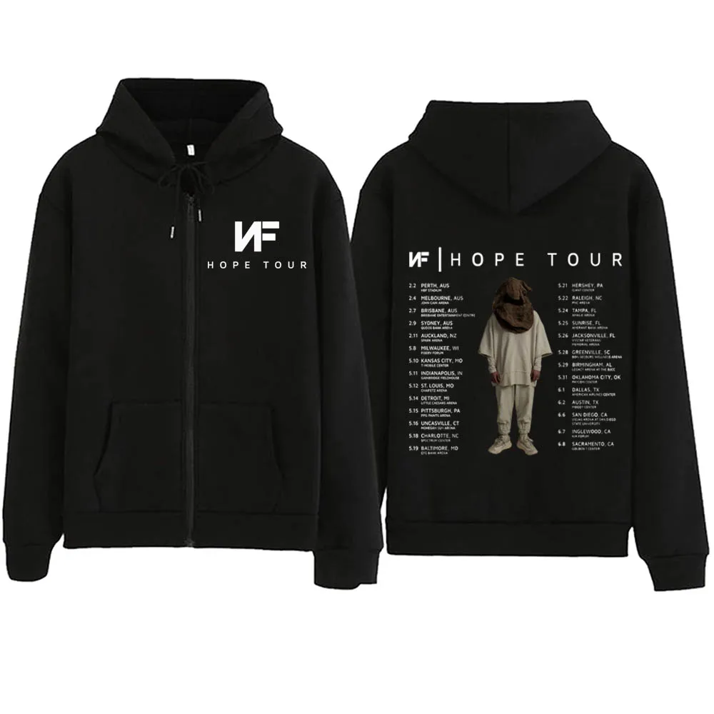 Толстовка с капюшоном на молнии NF Rapper Tour 2024 пуловер в стиле Харадзюку топы
