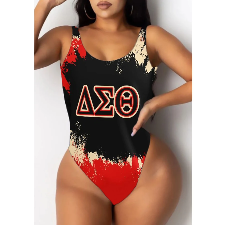 

Summer Delta Sigma Theta bikini Fashion printed beach one-piece swimsuit bikini