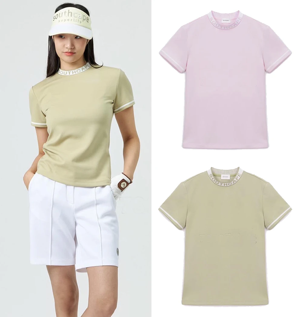 

Golf Shirts Women's Summer Threaded Round Neck Short Sleeves High-quality Sports Golf Tops Quick-dry T Shirts
