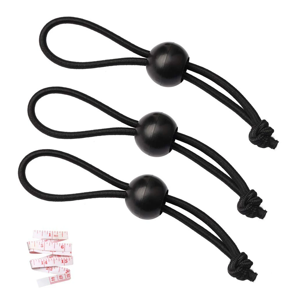 

12pcs Bouncy Rope 15CM Black Bungee Balls Cords Shock Elastic Toggle Tarpaulin Trailer Cover Tent Replacement Accessories