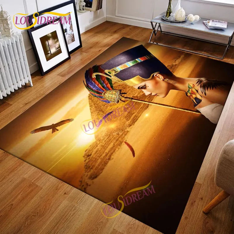 Коврик для домашней зоны 3D печать египетский фараон Ретро украшение гостиной