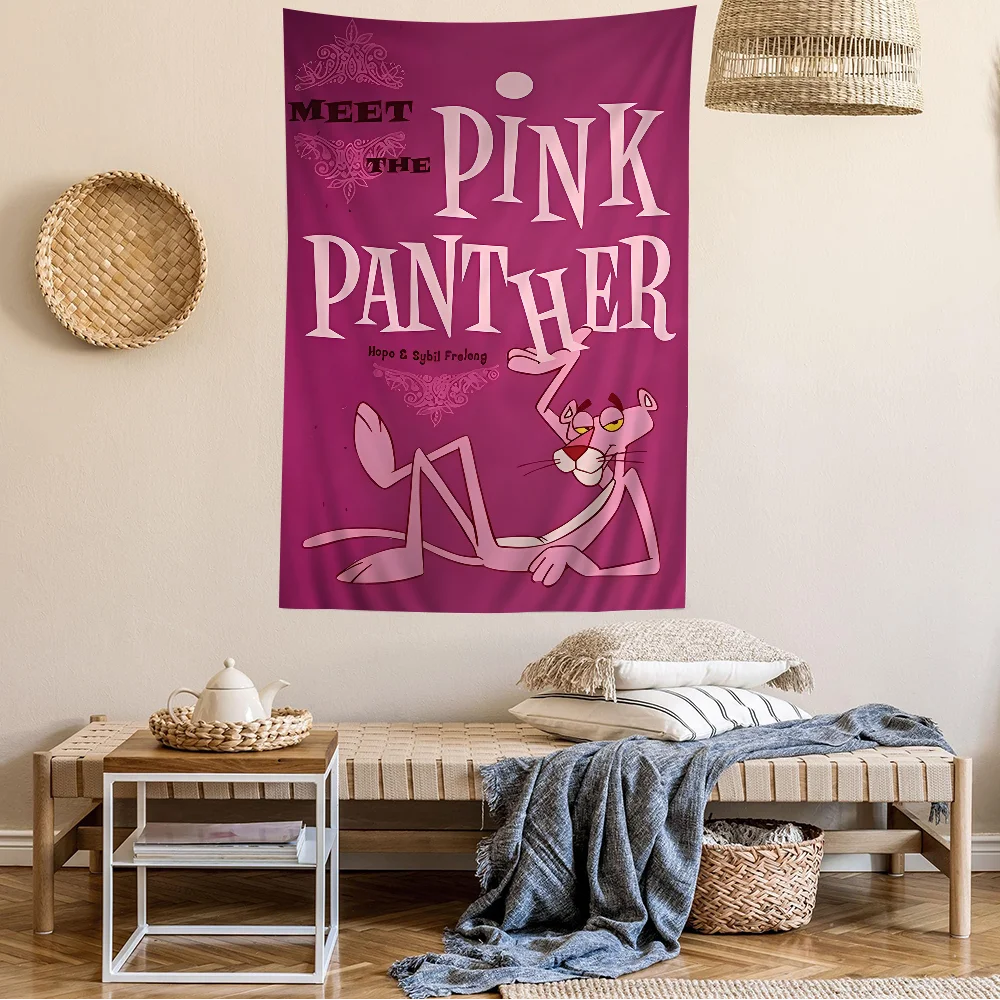P-Pink-Pantheres мультяшный гобелен для гостиной домашний декор в общежитии INS