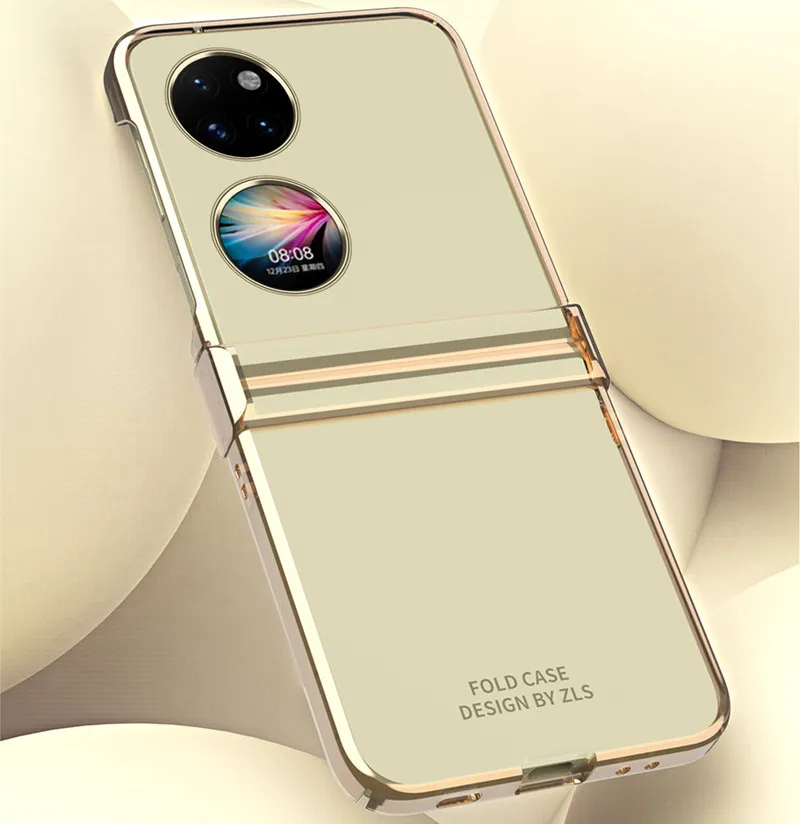 Clear PC Case For Huawei P50 Pocket Plating Fold Case Hinge protection Case P50 Pocket Armor Hinge Case For Huawei P50 Pocket 5G