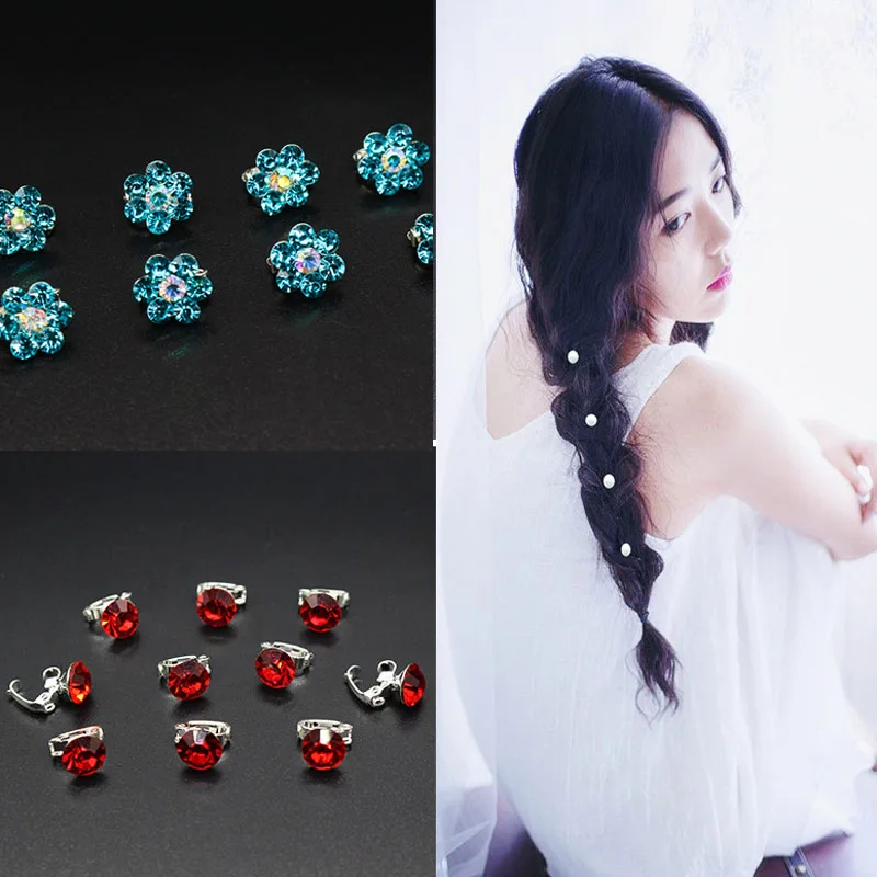 

10Pcs/Set Bridal Hair Pin Shiny Crystal Flower Hair Buckle Hairpins Children Hair Clip Headwear Wedding Hair Accessories