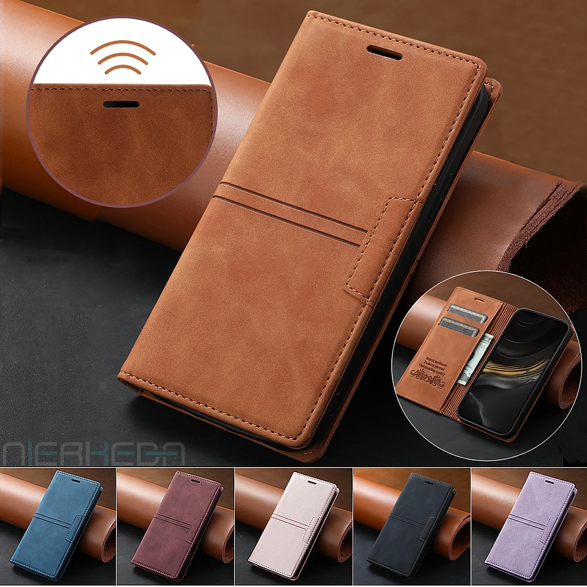 

Leather Case for Xiaomi Mi 13 Ultra 12T 11T 12 11 Lite Poco X5 F5 M5S C40 C55 X4 Pro GT X3 F3 F4 5G Business Flip Wallet Cover