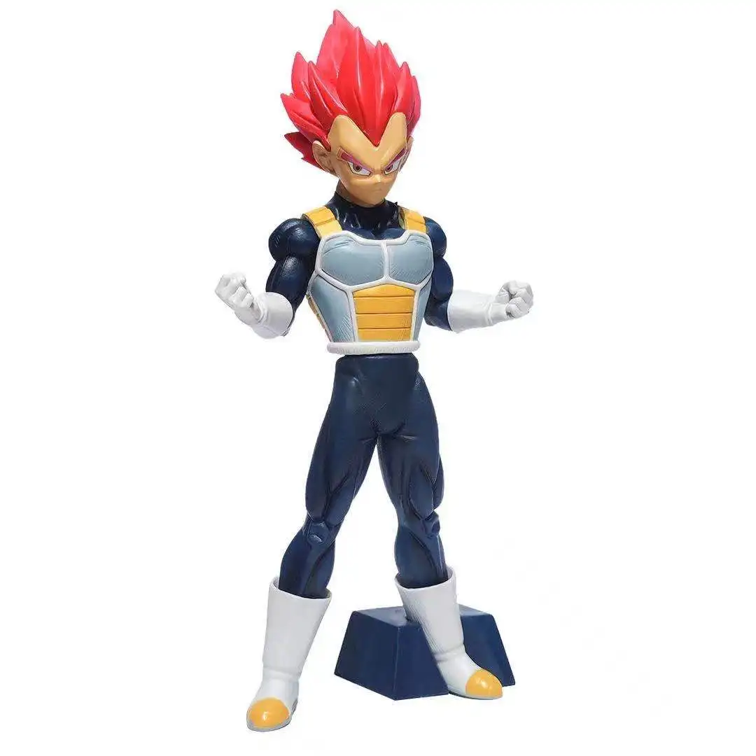 16cm Dragon Ball Super Saiyan Battle Red Hair Vegeta IV Son Goku  Statue Anime Figure Collection Model Toys Birthday Gift