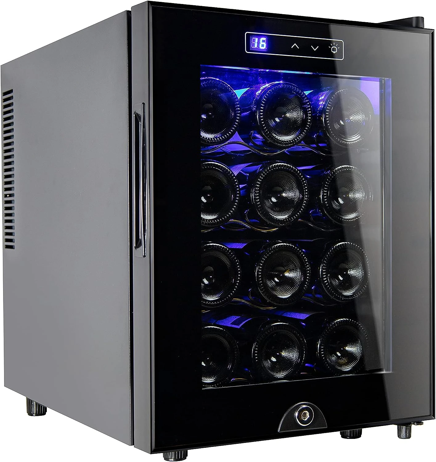 

Bottle Wine Cooler Refrigerator,Wine Fridge Freestanding with Lock & Digital Temperature Control Fridge Glass Door,Mini Wine