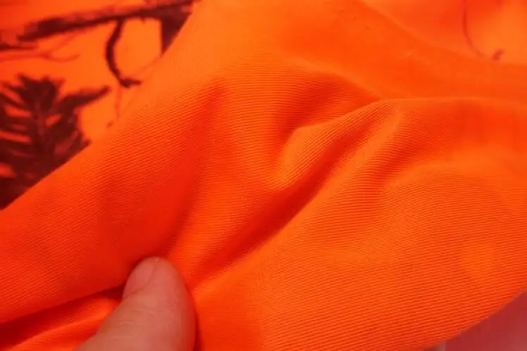 1.5M Width Tangerine Bionic Camouflage Cloth Polyester Knitting Elastic Soft Tree Camo Fabric for DIY Scarf Shirt Sofa Cover |