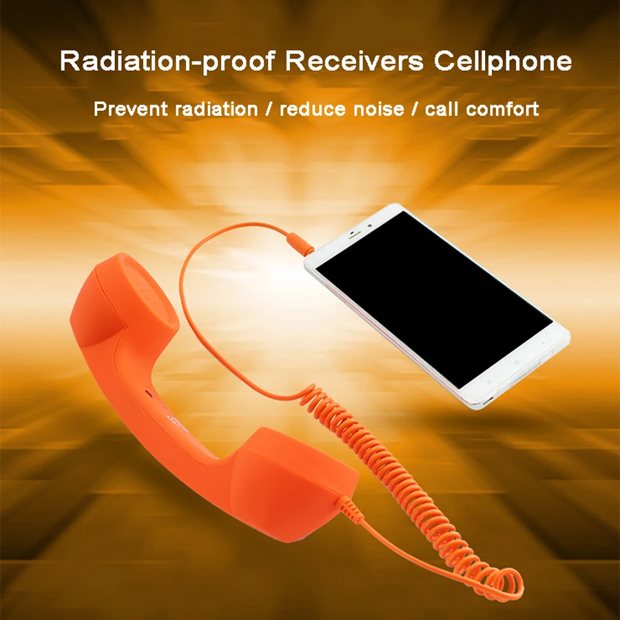 

Phone Anti-radiation Receivers Cellphone 3.5mm Retro Handset Headphone MIC Microphone for IPhone Xiaomi Huawei Telephone