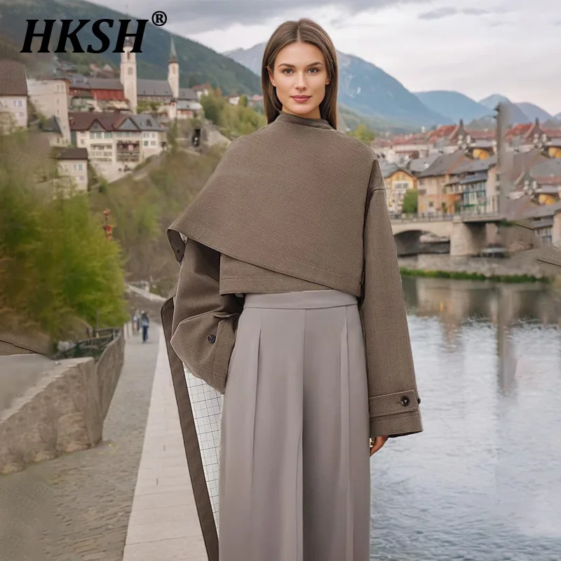 HKSH осень зима новый женский прилив панк стильный Y2K персонализированный плащ