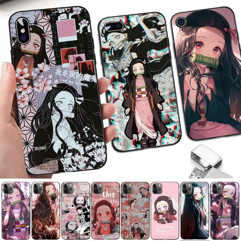 

Nezuko Demon Slayer collage Anime Phone Case for iphone 13 11 12 pro XS MAX 8 7 6 6S Plus X 5S SE 2020 XR case