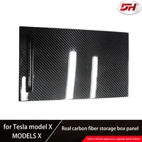 Auto dry carbon fiber central control storage box panel replacement for Tesla X 2018-202