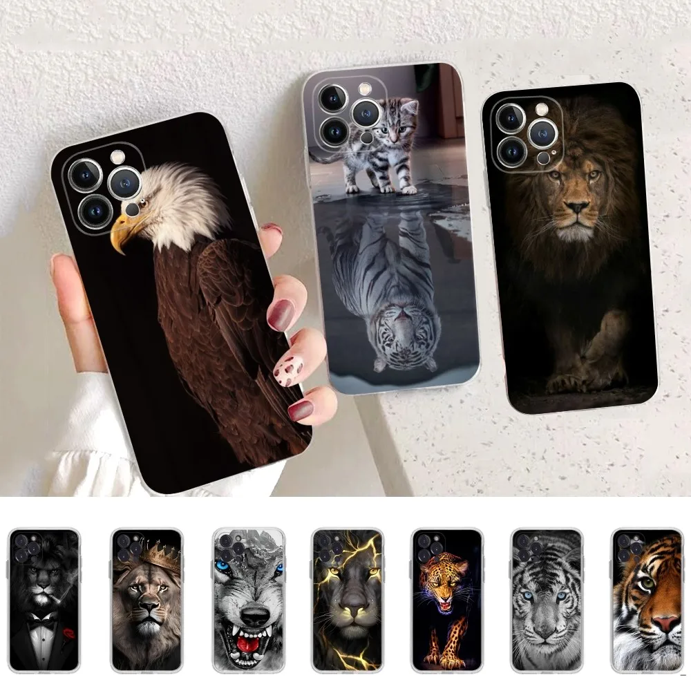 

Wolf Dog Cat Bird Lion Tiger Animal Phone Case For iPhone 14 13 12 Mini 11 Pro XS Max X XR SE 6 7 8 Plus Soft Silicone Cover