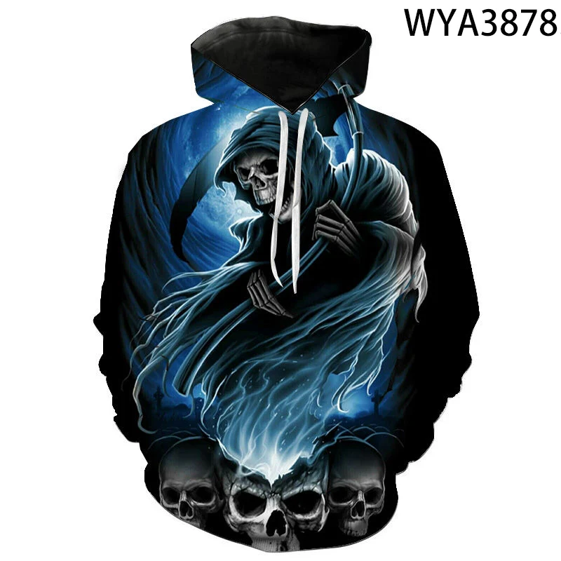 

New Goth Horror Skull Sweatshirts 3D Printed Men Women Children Hoodies Long Sleeve Pullover Streetwear Boy Girl Kids Coat