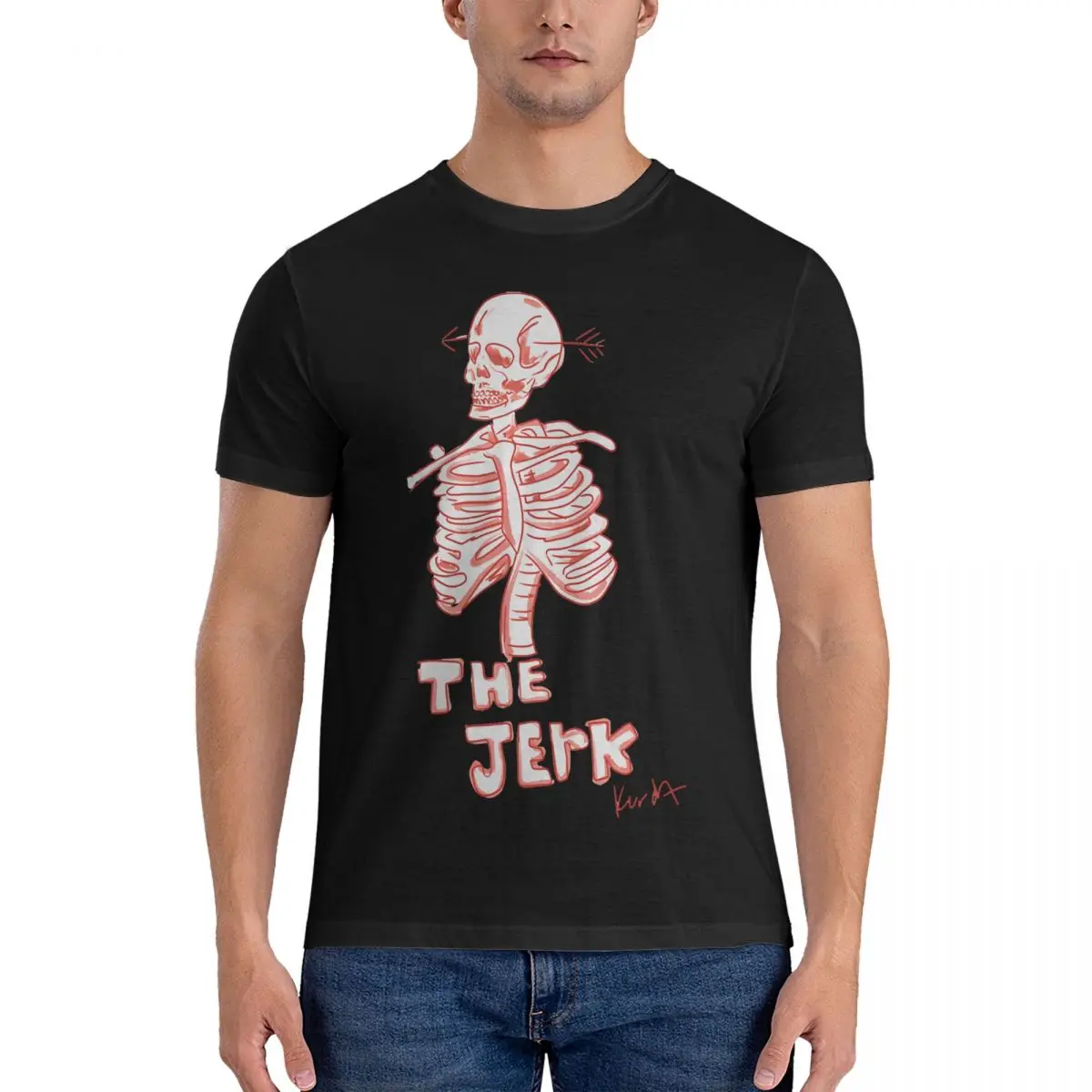 Мужская Оригинальная футболка с коротким рукавом и круглым вырезом