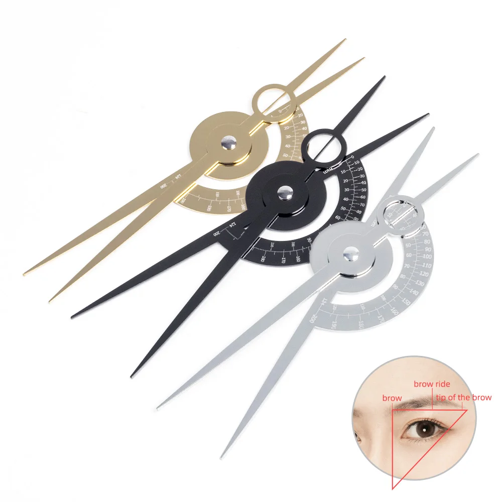 

Sdotter Professional Stainless Steel Isometric Golden Ratio Measurement Ruler 180° Permanent Makeup Stencil Caliper Beauty Tools
