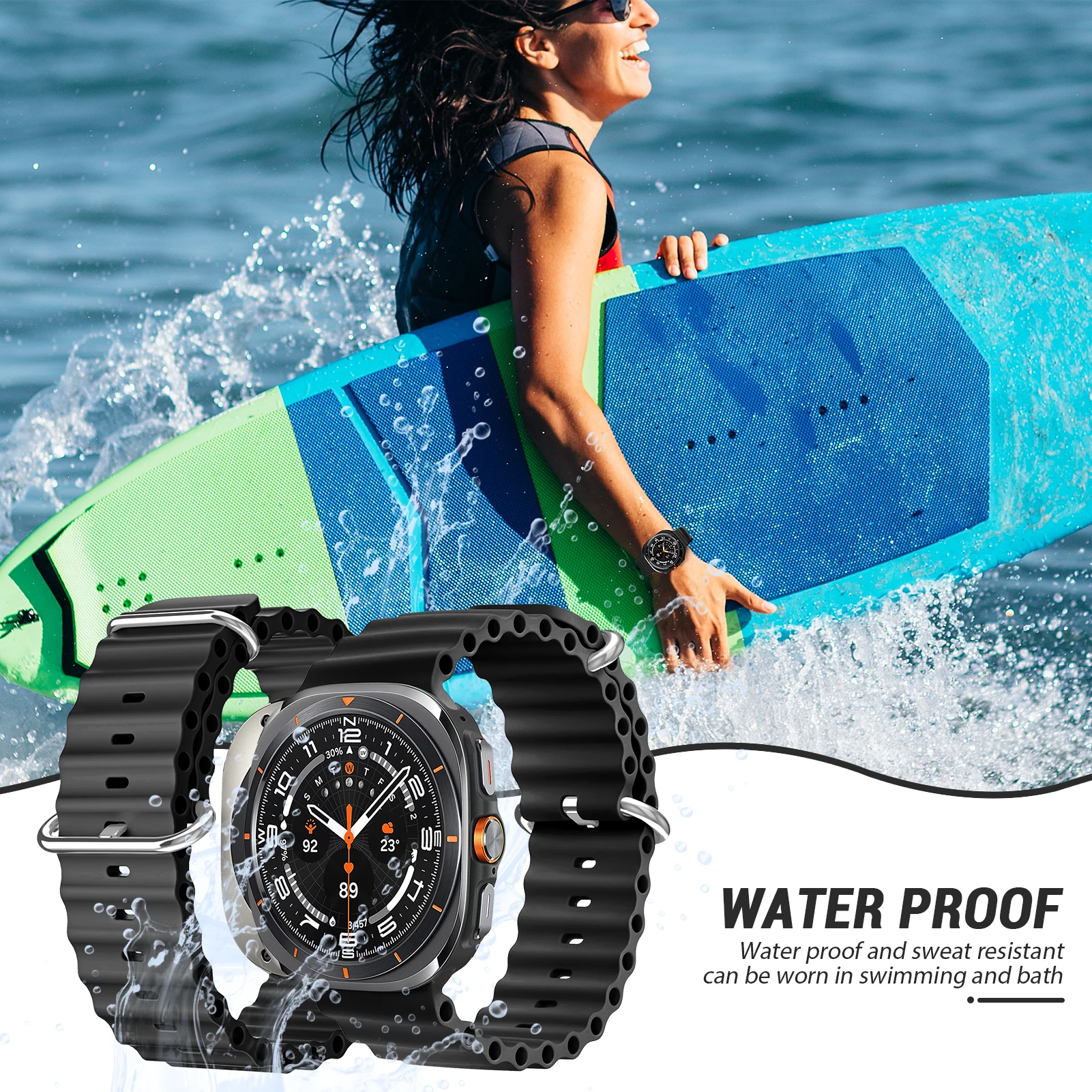 Ocean Band для Samsung Galaxy Watch 7 Ultra 47 мм спортивный силиконовый браслет корреа ремень