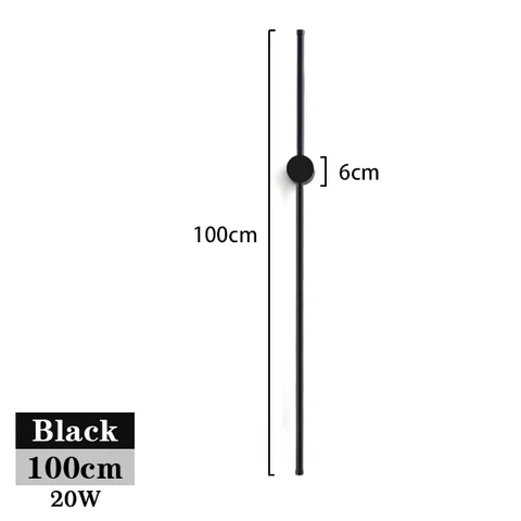 PARkson LED настенные светильники 80/100/120 см черный/золотой