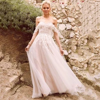 a line tulle sweetheart hy282 wedding dress for women floor length appliques elegant illusion bridal gowns vestidos de novia