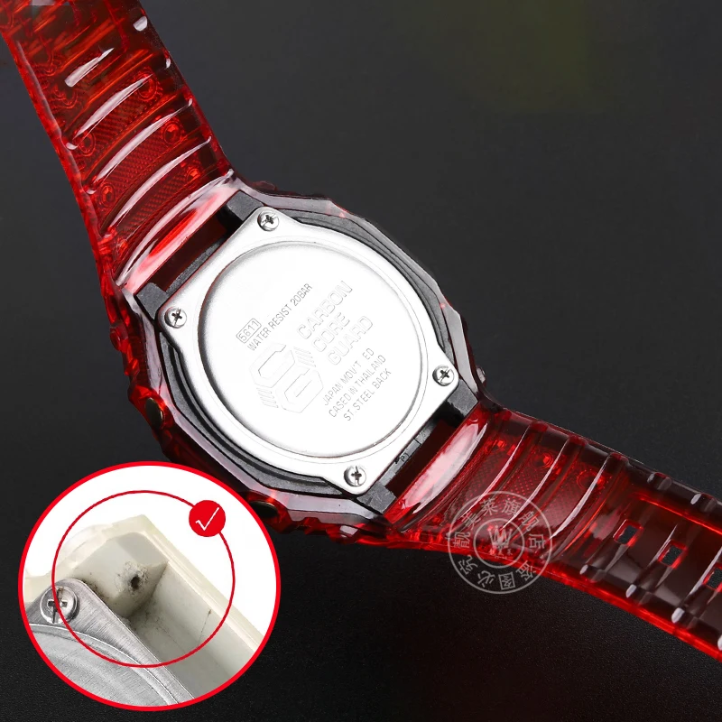 Встроенный ремешок SJelly для Casio DW-6900 series модифицированные прозрачные женские часы