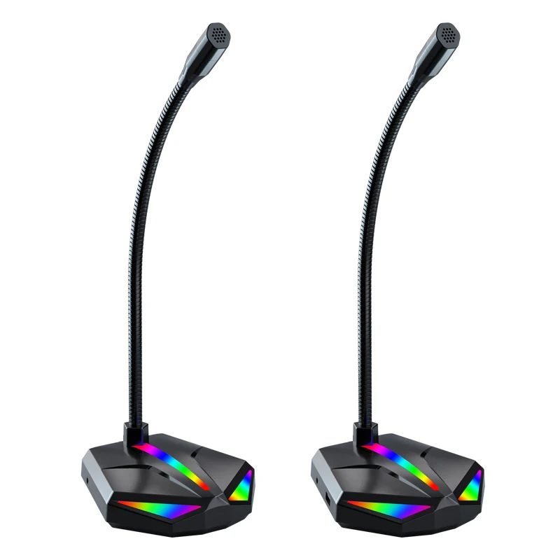 

USB Microphone RGB Luminous Desktop Office Speech Professional Audio Microphones for Computer Laptop Accessory