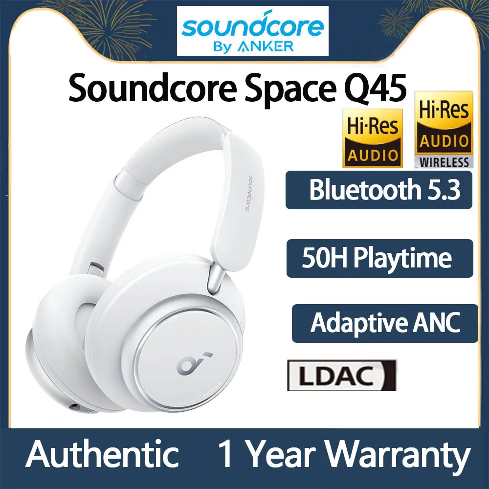 

Original Soundcore Anker Space Q45 Wireless Bluetooth Headphones Triple Dynamic Active Noise Cancellation LDAC HiRes AliExpress