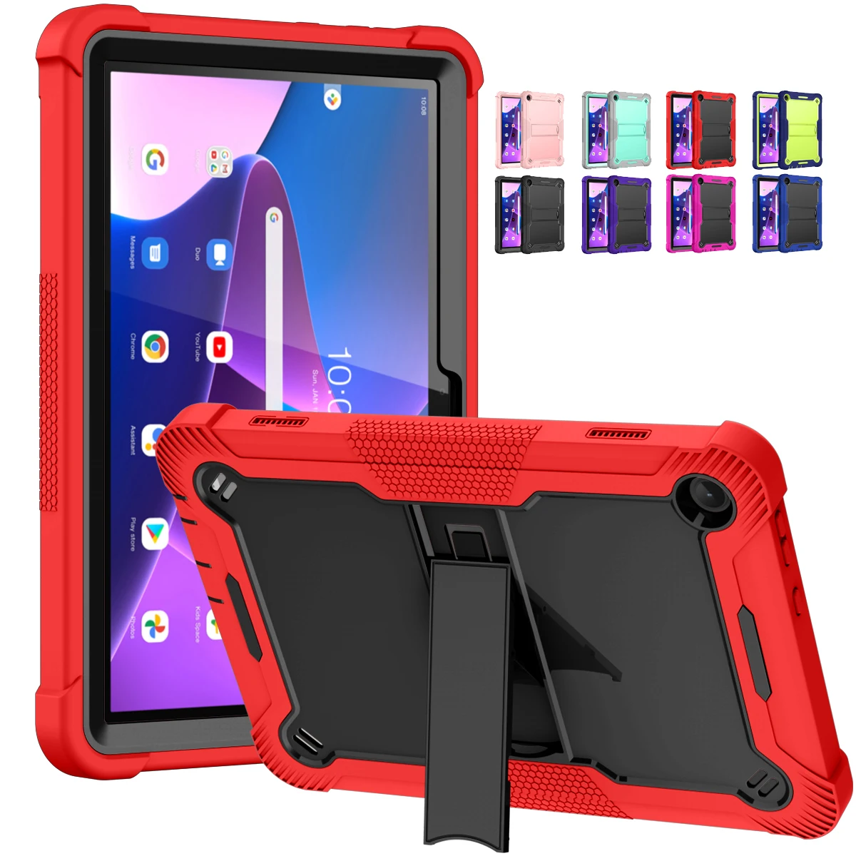 

Case For Lenovo Tab M10 Plus 3rd Gen Tab M10 3rd Gen 2022 10.1 inch TB-328FU TB-125FU X306F X606F PC+TPU Shockproof Tablet Cover
