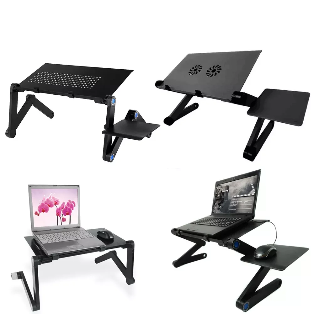 

Aluminum Alloy Adjustable Laptop Desk Ergonomic Portable TV Bed Lapdesk Tray PC Table Notebook Table Desk Stand With Mouse Board