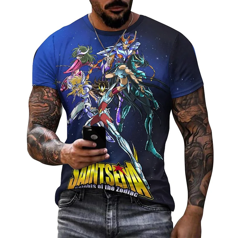 

Summer Anime Saint Seiya T Shirt Men Women 3D Cartoon Pattern T-shirts Casual Harajuku Y2K Style T-shirt Child Boy Girl Tops