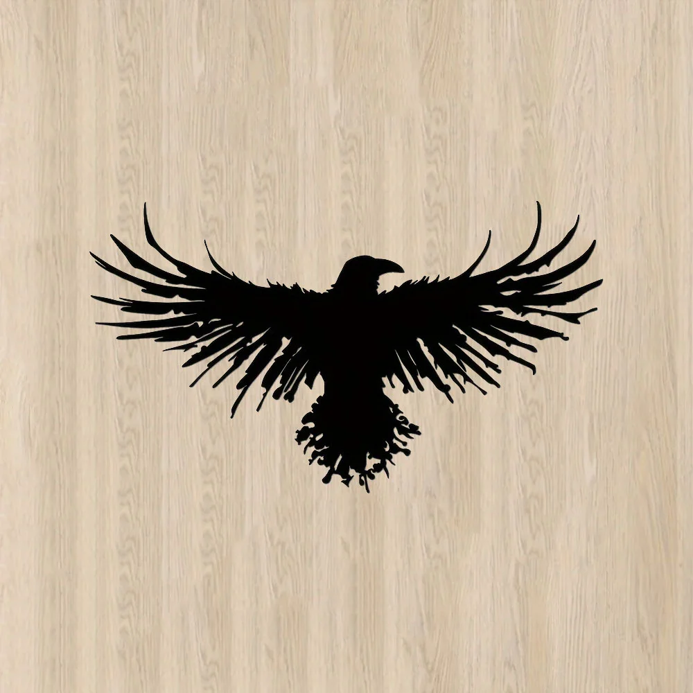Привлекательное Черное Металлическое Настенное Украшение В Форме Вороны -