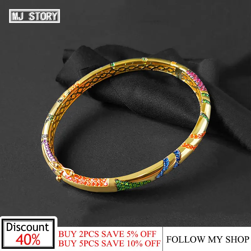 

MEIJI S925 Sterling Silver Colorful Tribal Style Bracelet Design Simple and Individual Fashion Monaco Jewelry Ladies Gift