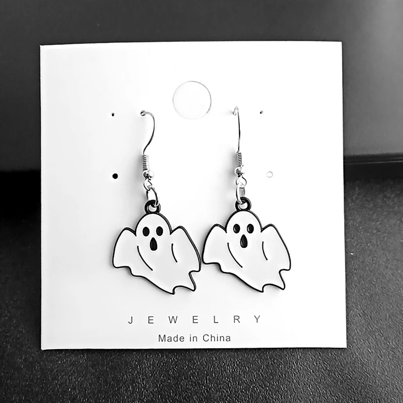 Металлические милые маленькие серьги-подвески в виде призрака для женщин яркие