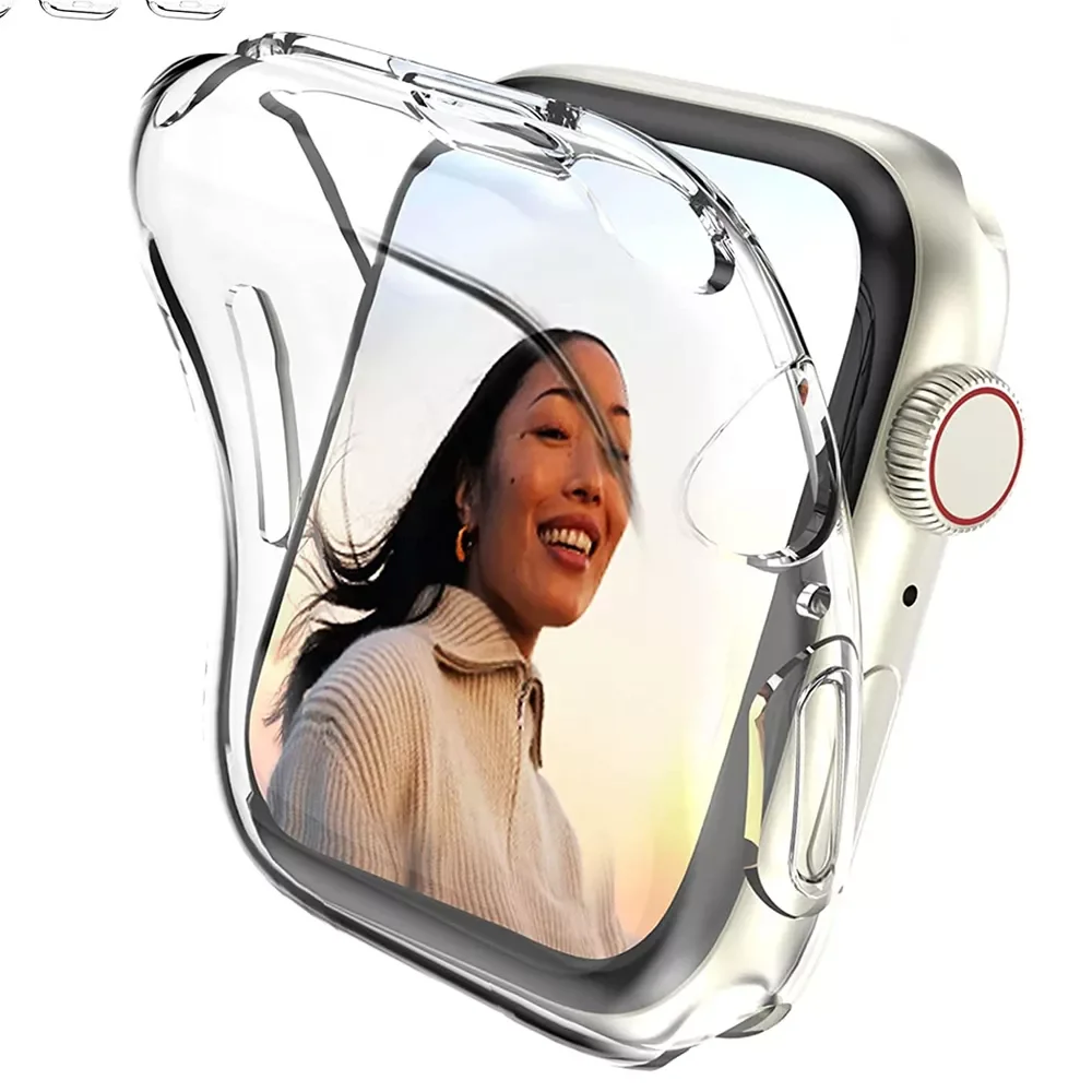 

Protective Case for Apple Watch Series 7 45mm 41mm, Soft TPU Cover Bumper Full Screen Protector iWatch Series SE 6 5 4 3 Cover