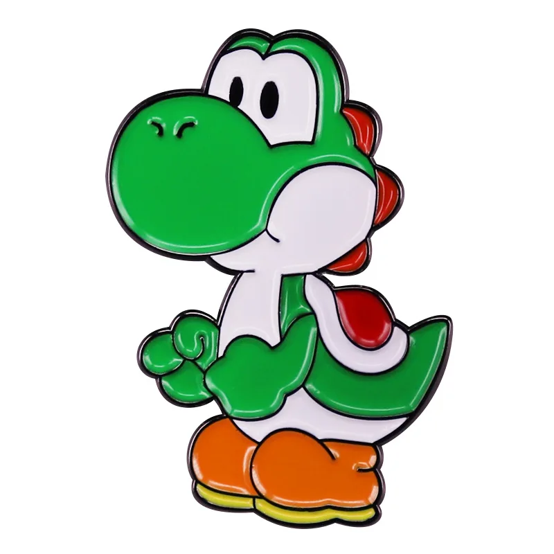 Эмалированная пряжка в виде черепахи стиле Super Mario брошь с динозавром Yoshi памятный