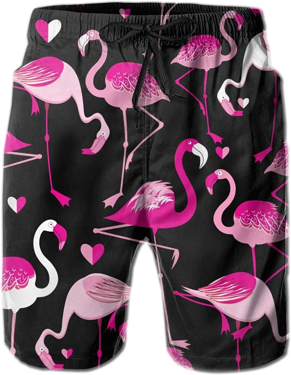

Мужские шорты для плавания с розовым фламинго, быстросохнущие летние пляжные плавки, купальники, купальные костюмы с карманами для гаваев