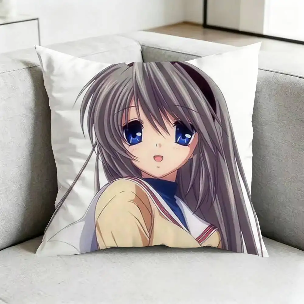 Фото Двусторонняя наволочка с принтом C-Clannad After S-Story Square, наволочка для спальни, наволочка для дивана, чехол для подушки, подарок №2