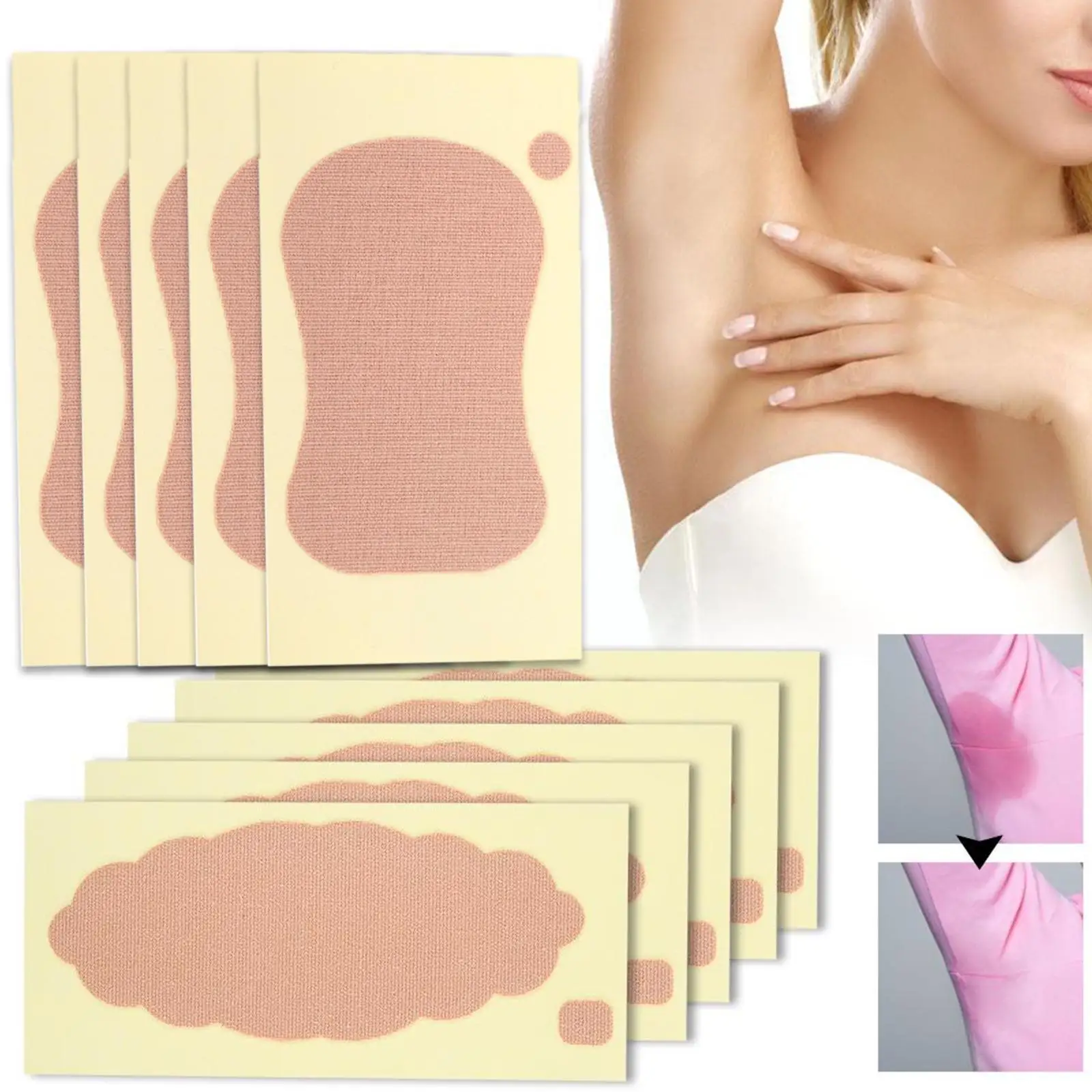 

5 шт., невидимые прокладки для подмышек из нетканого материала