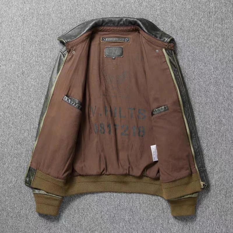 Верхняя многослойная куртка из воловьей кожи A2 летный костюм ВВС мужская старая