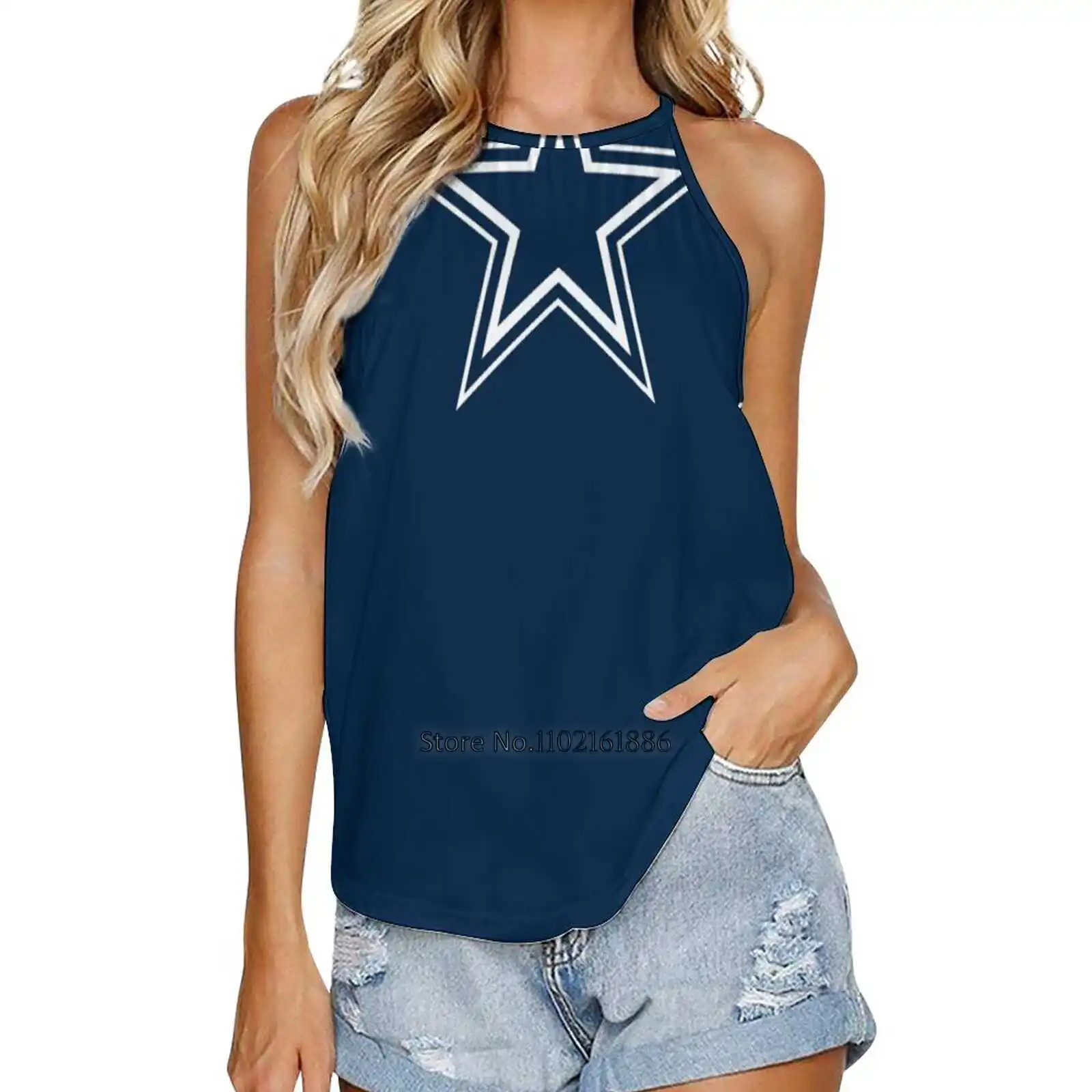 

Женские летние пикантные майки Cowboy-Dallas, топ, рубашка без рукавов, облегающие топы, майка на бретелях, майка с логотипом, майка, рубашка