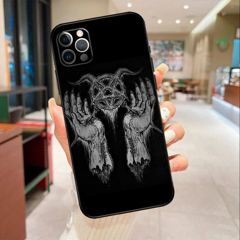 Чехол для телефона с демоном сатаной пентаграммой злым королем iPhone 15 14 13 12 11 Pro Max