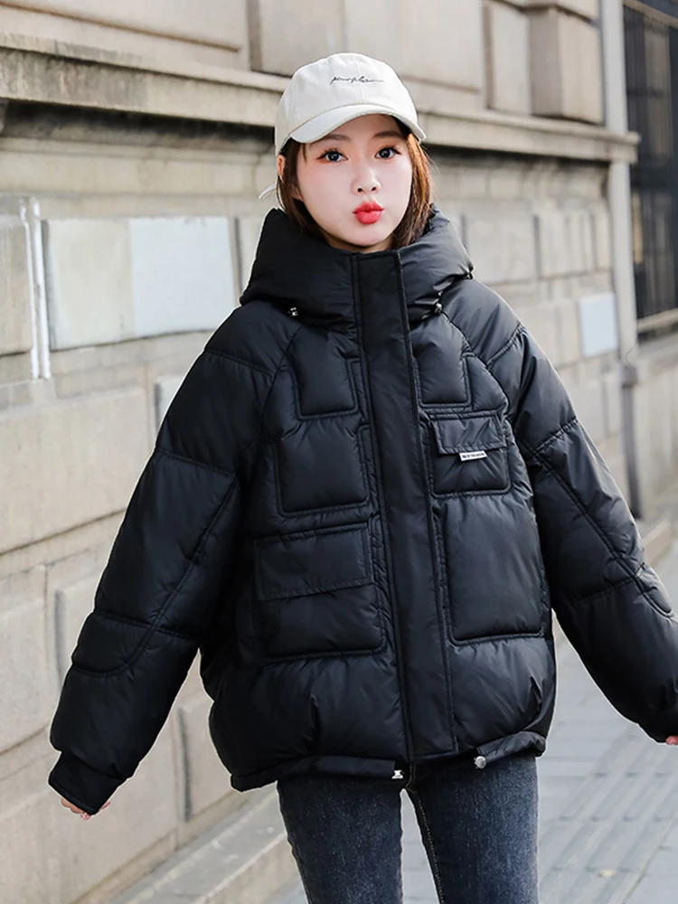 Winte Jacket For Women 7 Solid Colors Oversized Loose Female Padded Coat Hooded Warm Thicken Ladies Jacket Fashion