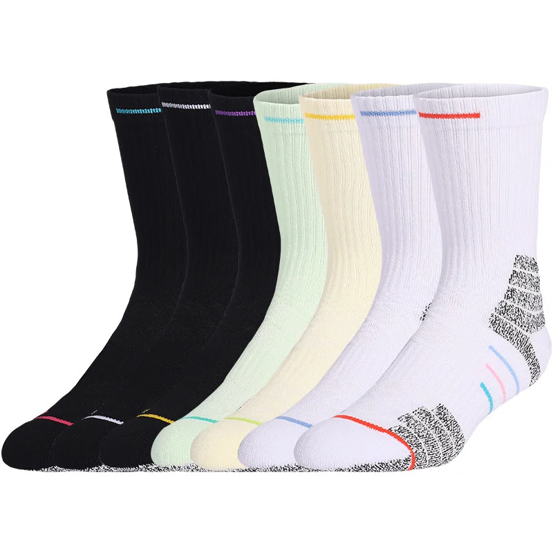 7 Pairs Men Ankle Socks Breathable Cotton Thickened Basketball Sports Socks Absorbency Permeability Athletic Middle Sokken 39-44