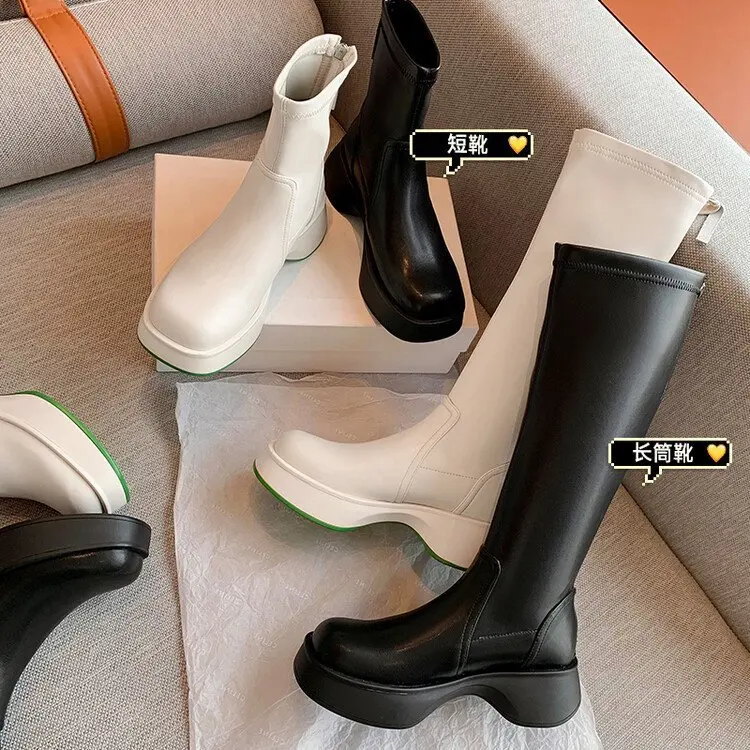 

Женские зимние ботинки на высоком каблуке, осенние ботинки на молнии