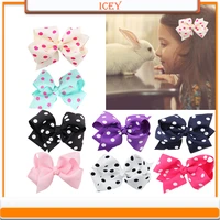 1pc childrens hairpin new cute polka dot thread with bowknot bubble flower duckbill clip