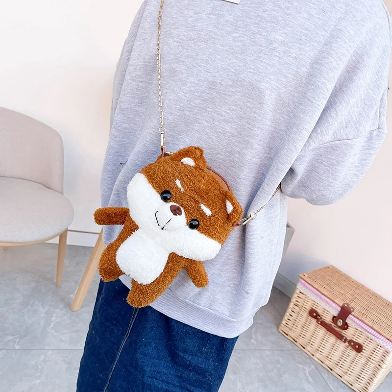 Plush bag for girls Cartoon Sweet Chain Crossbody Bag Soft Dolls Shoulder Bags Kids Christmas Gift Mini Backpack