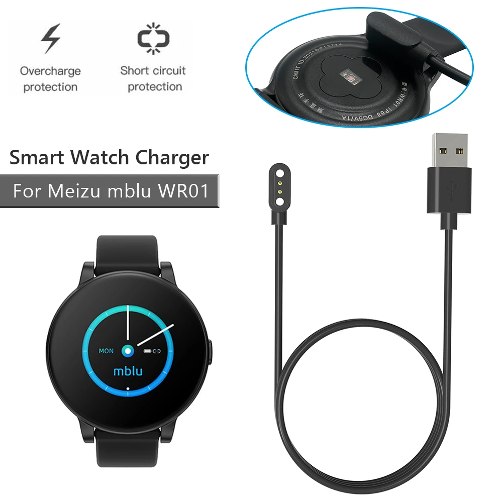 

Smartwatch USB Charging Cable for Meizu mblu Smart Bracelet/Band/WR01 Sport Watch Magnetic Charger Power Supply Adapter