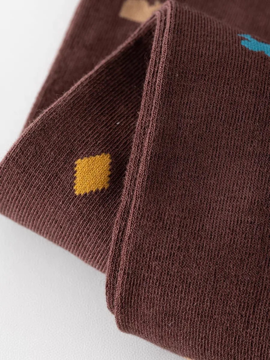 Весенне-осенние женские винтажные вязаные леггинсы в японском стиле Mori Girls Color Block