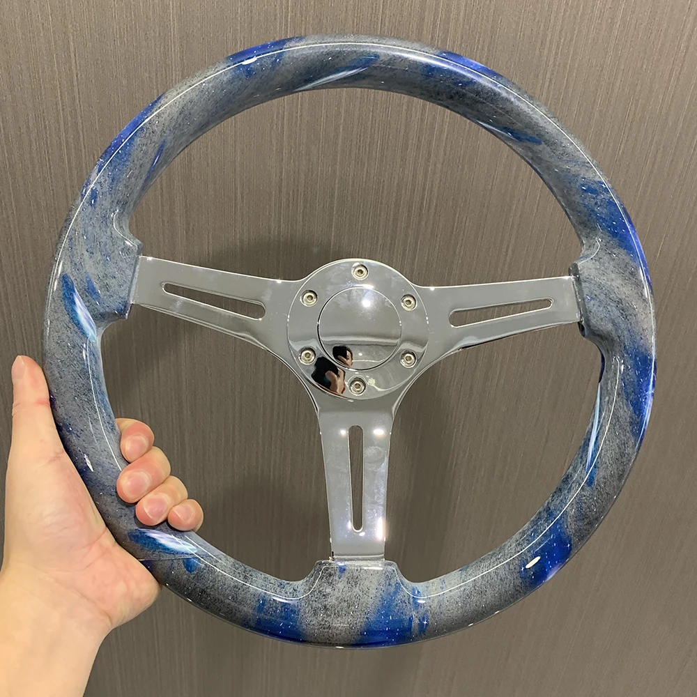 Tiypeor синий автомобильный руль из цельного дерева с черепом и граффити винтажный