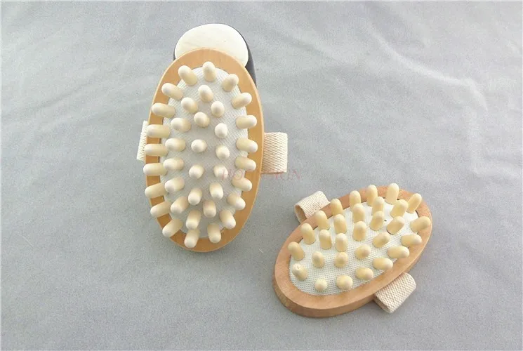 Деревянная массажная щетка для тела от целлюлита и улучшения лимфодской