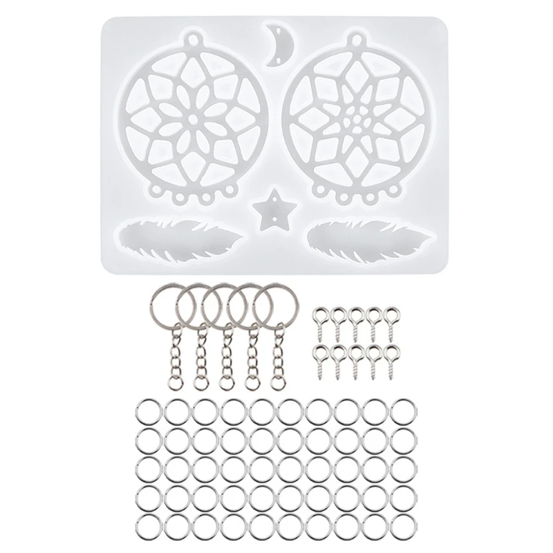 

Dream Catcher Feather Silicone Mould Set Keychain Pendant Jewelry DIY Crafting